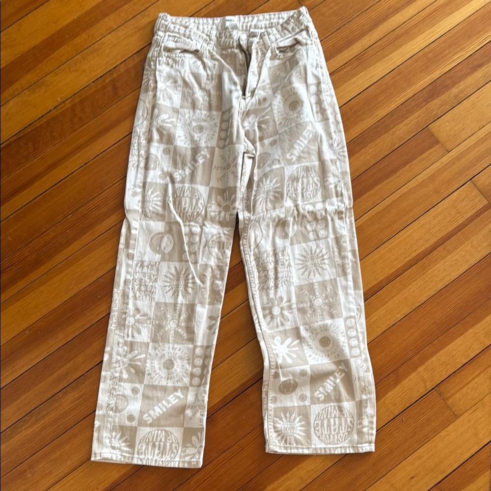Patterned Beige Pants